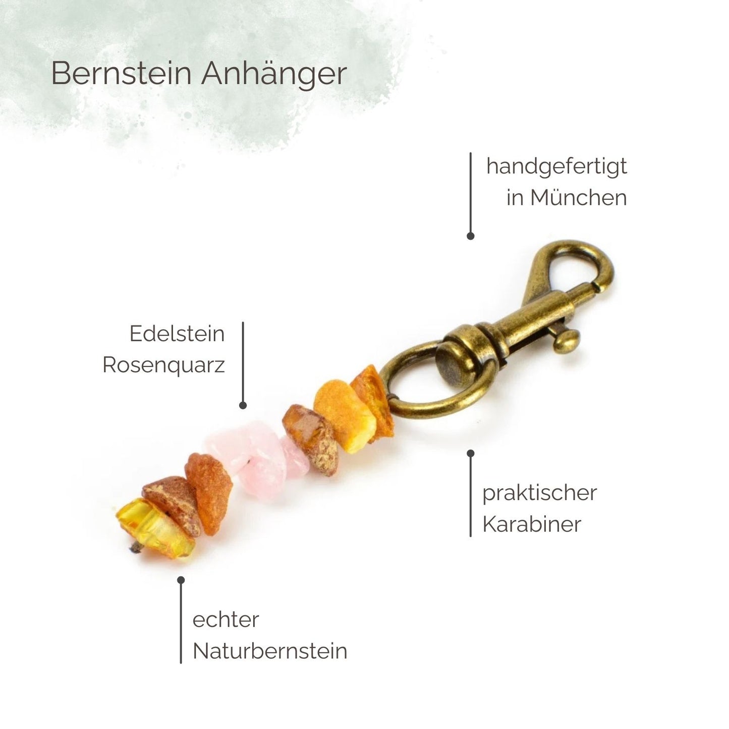 Highlights Bernstein Anhänger Rosenquarz