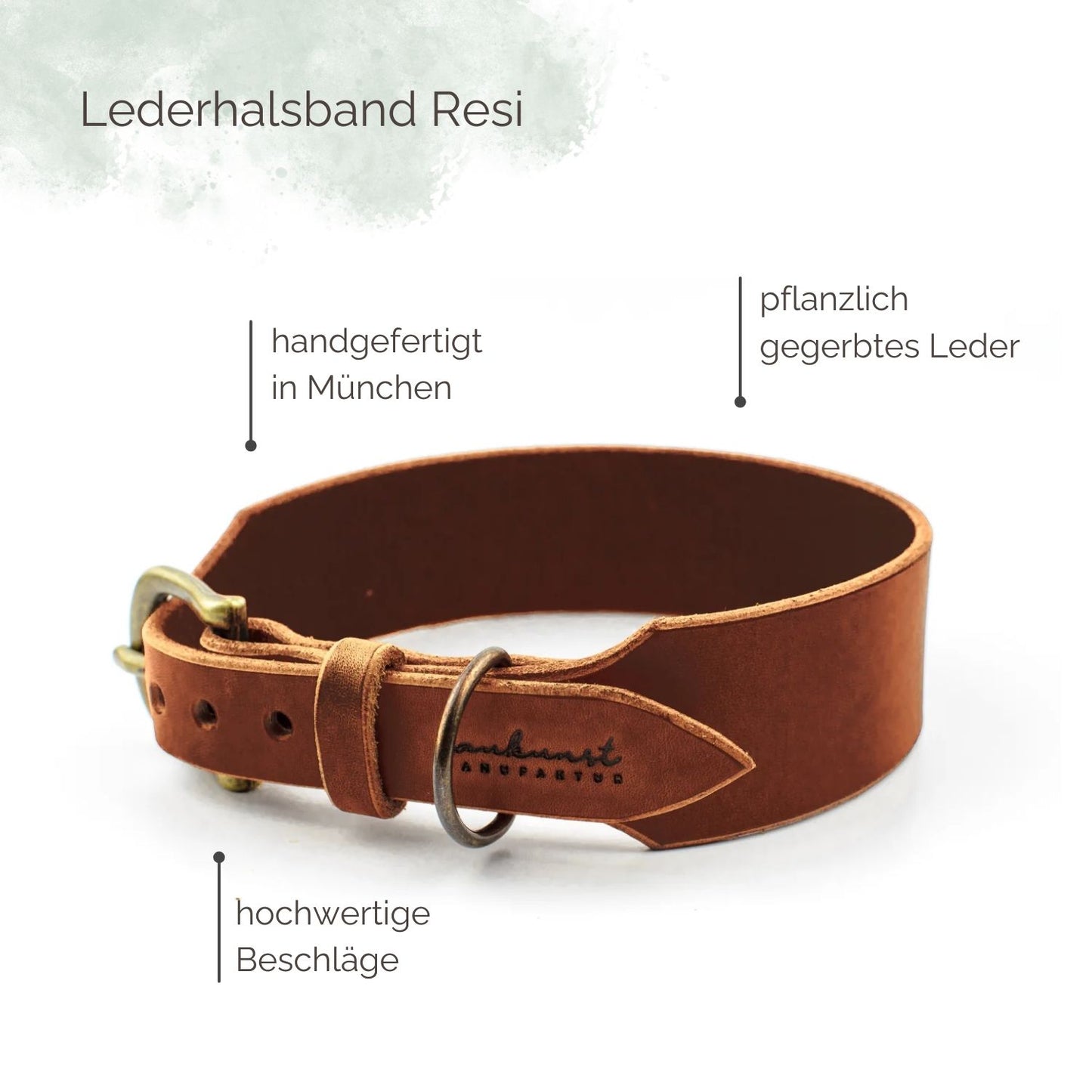Breites Lederhalsband 'Resi'