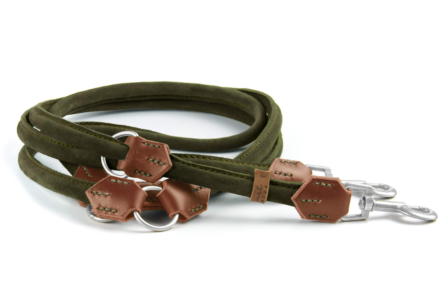 Wildlederleine 'Wildfang' Oliv