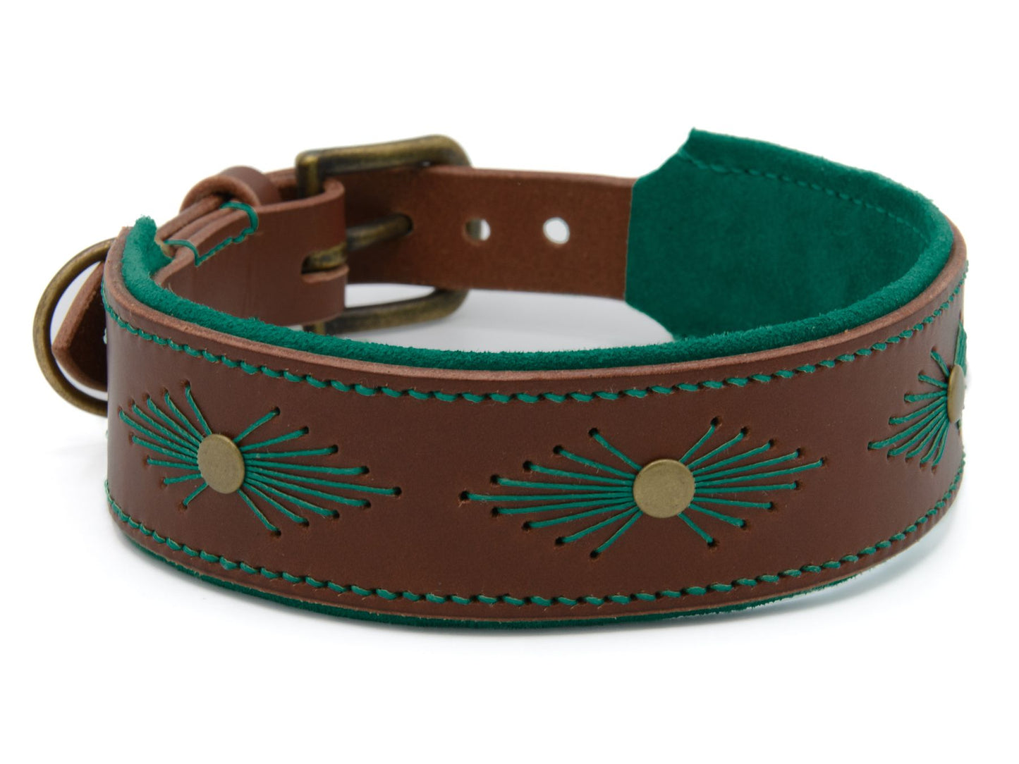 Lederhalsband 'Woodstock' Braun