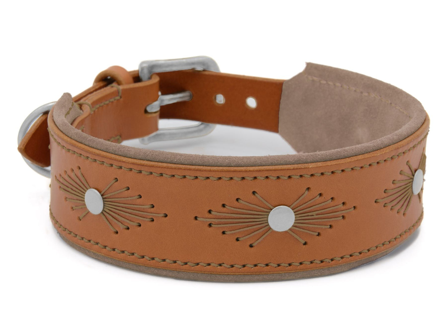 Lederhalsband 'Woodstock' Cognac