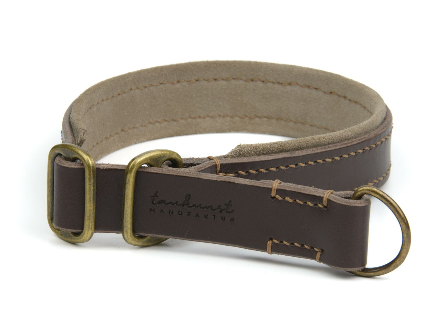 Zugstopp-Lederhalsband 'Wildfang' Dunkelbraun