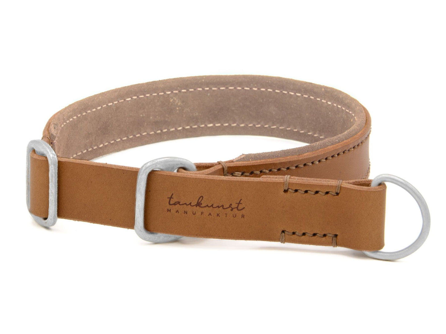 Zugstopp-Lederhalsband 'Wildfang' Camel