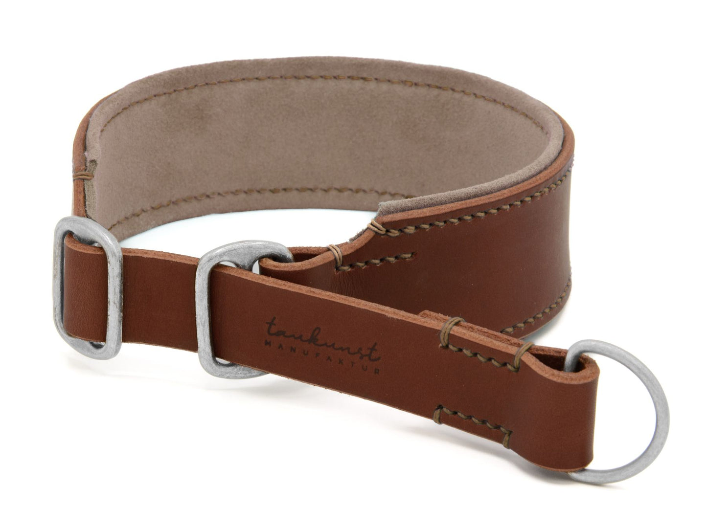 Zugstopp-Lederhalsband 'Wildfang' Braun