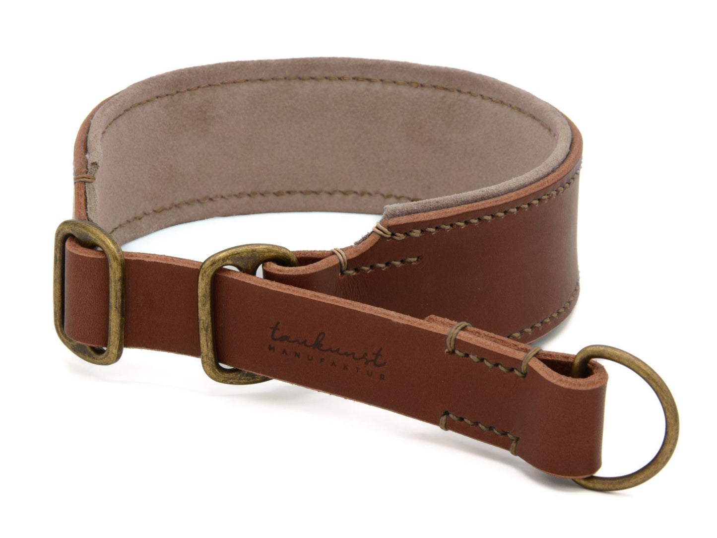 Zugstopp-Lederhalsband 'Wildfang' Braun