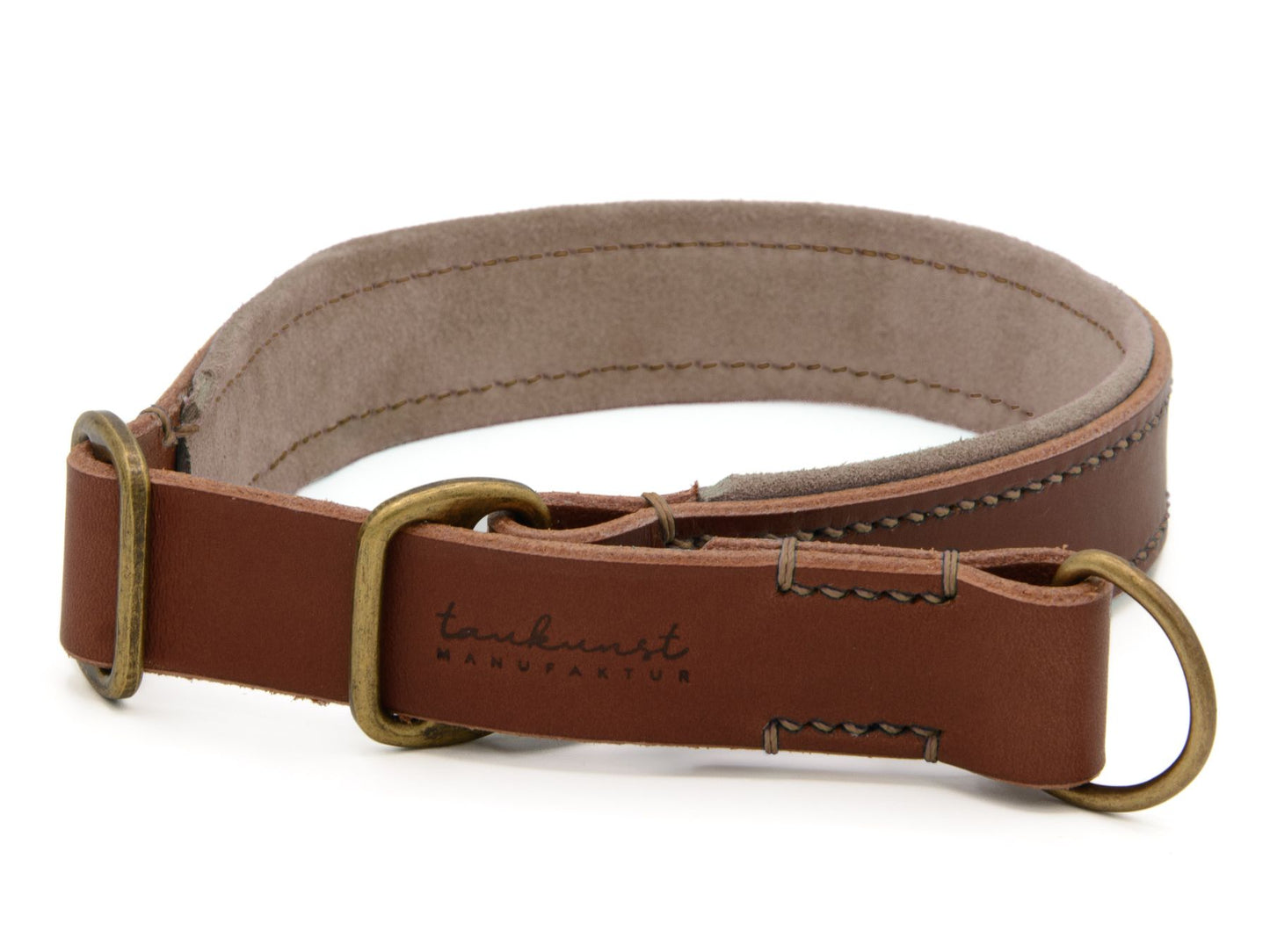 Zugstopp-Lederhalsband 'Wildfang' Braun