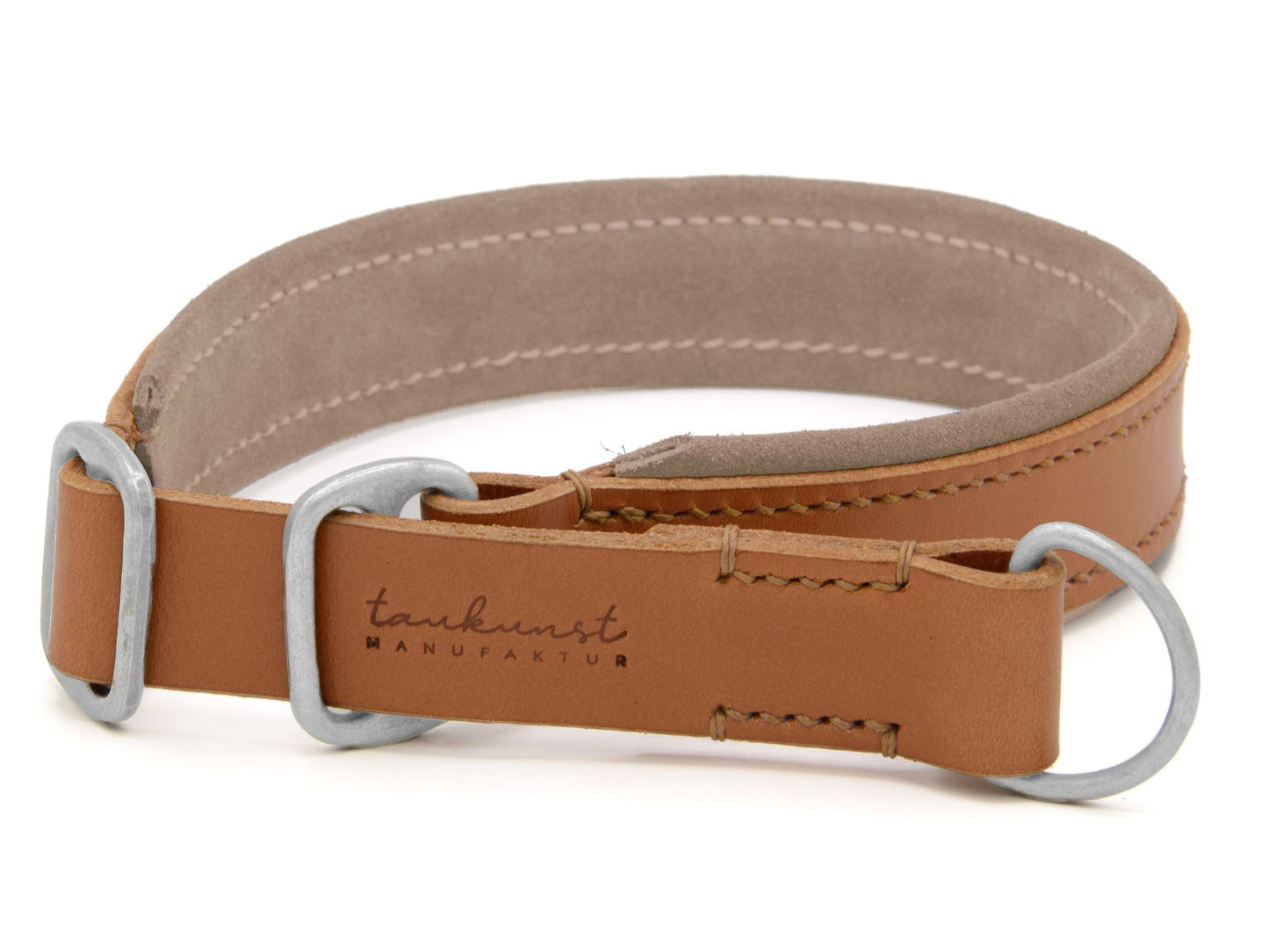 Zugstopp-Lederhalsband 'Wildfang' Cognac