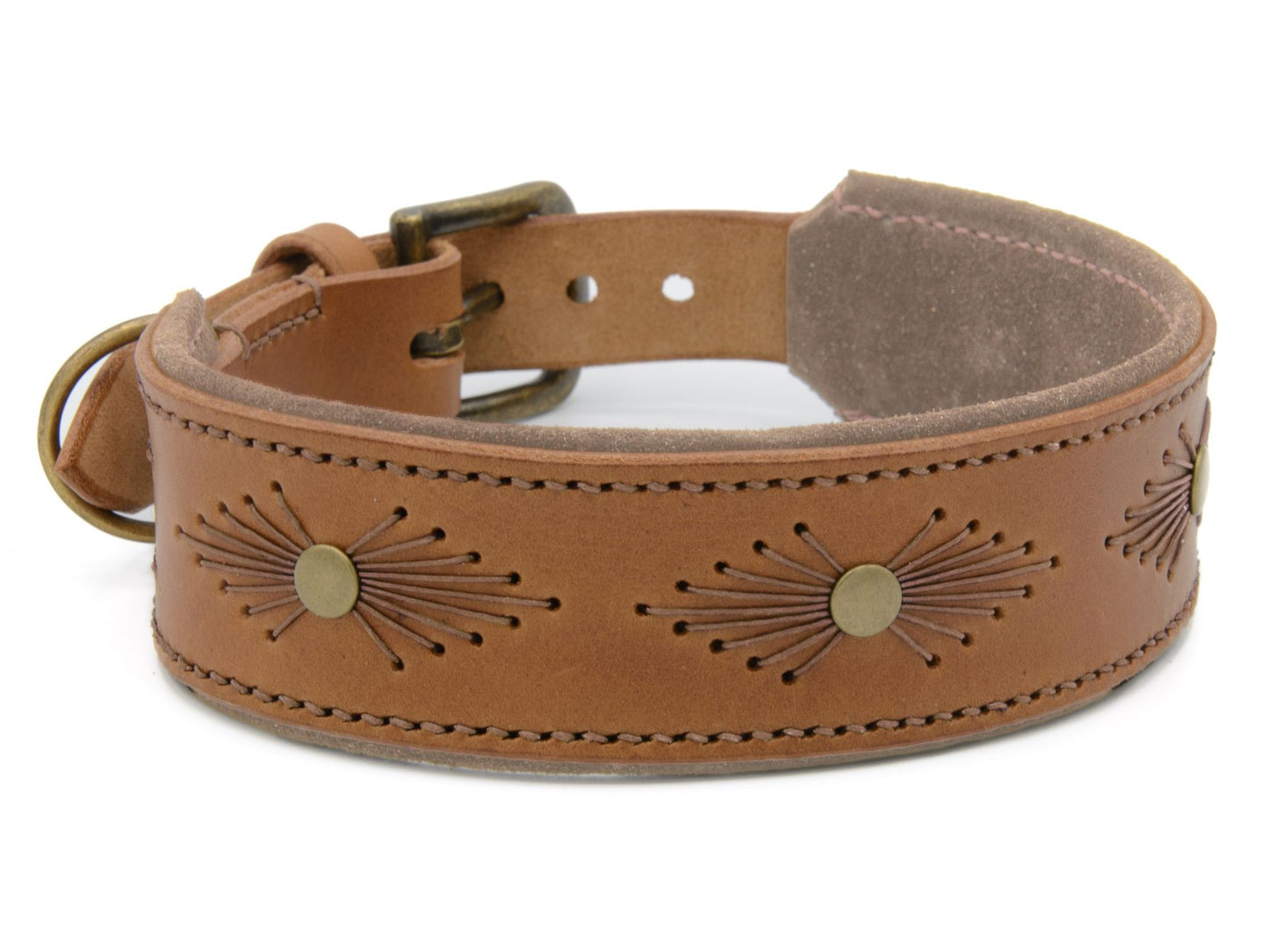Lederhalsband 'Woodstock' Camel