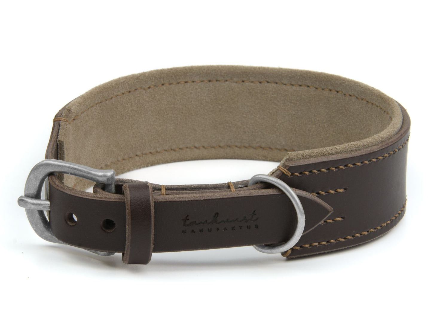 Lederhalsband 'Wildfang' Dunkelbraun