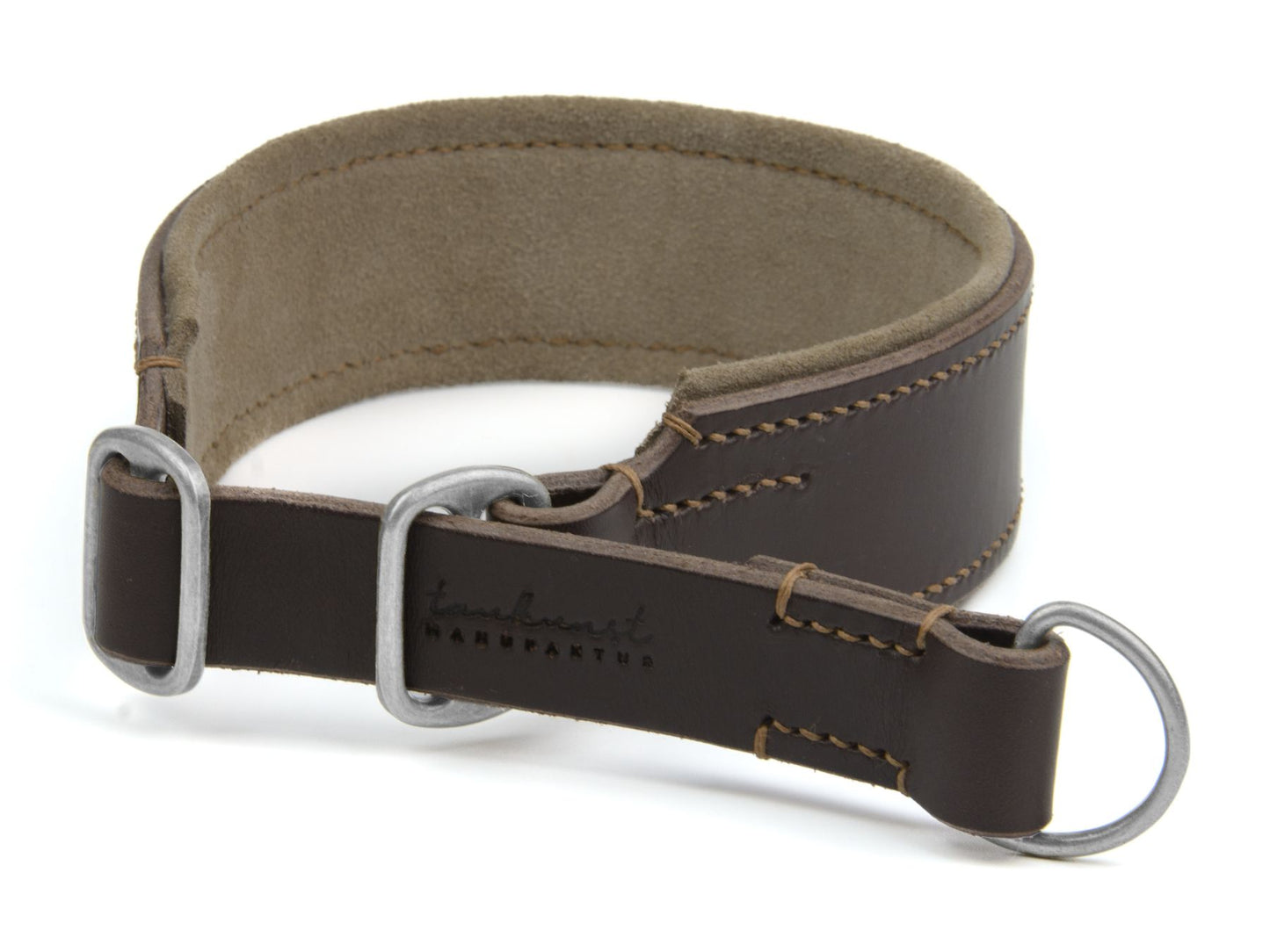Zugstopp-Lederhalsband 'Wildfang' Dunkelbraun
