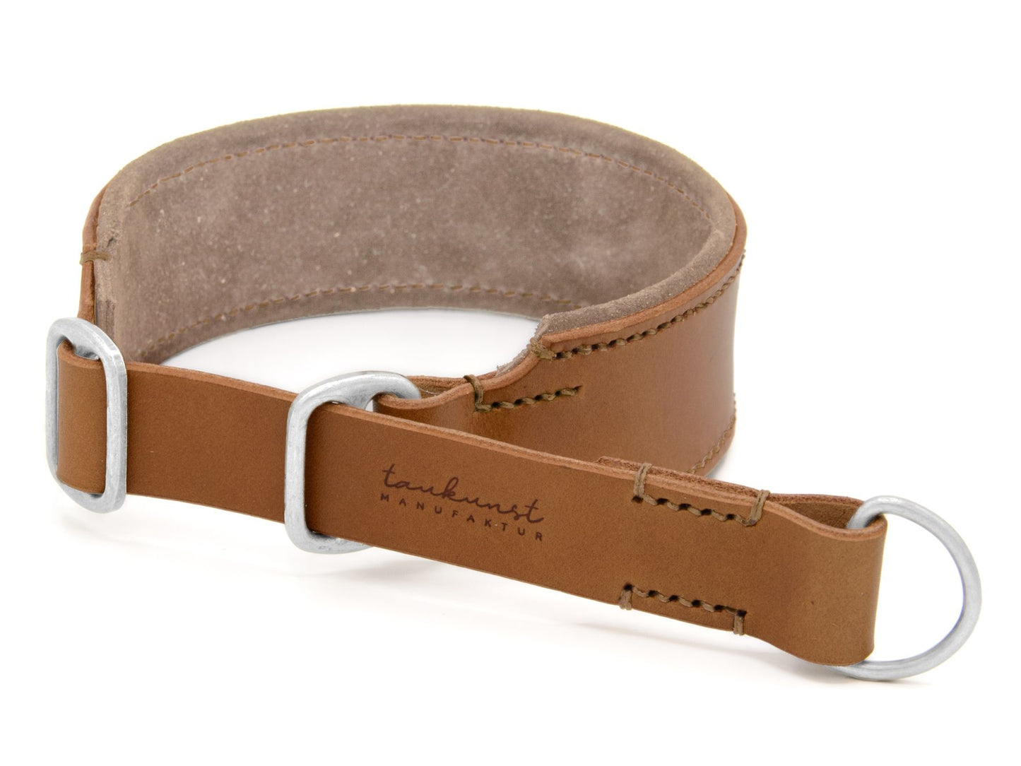 Zugstopp-Lederhalsband 'Wildfang' Camel