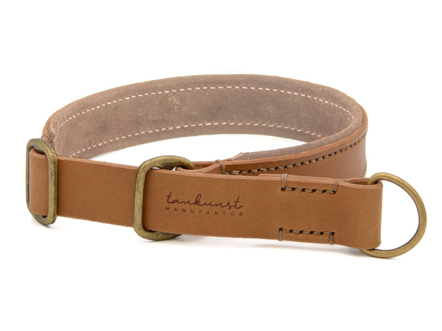 Zugstopp-Lederhalsband 'Wildfang' Camel