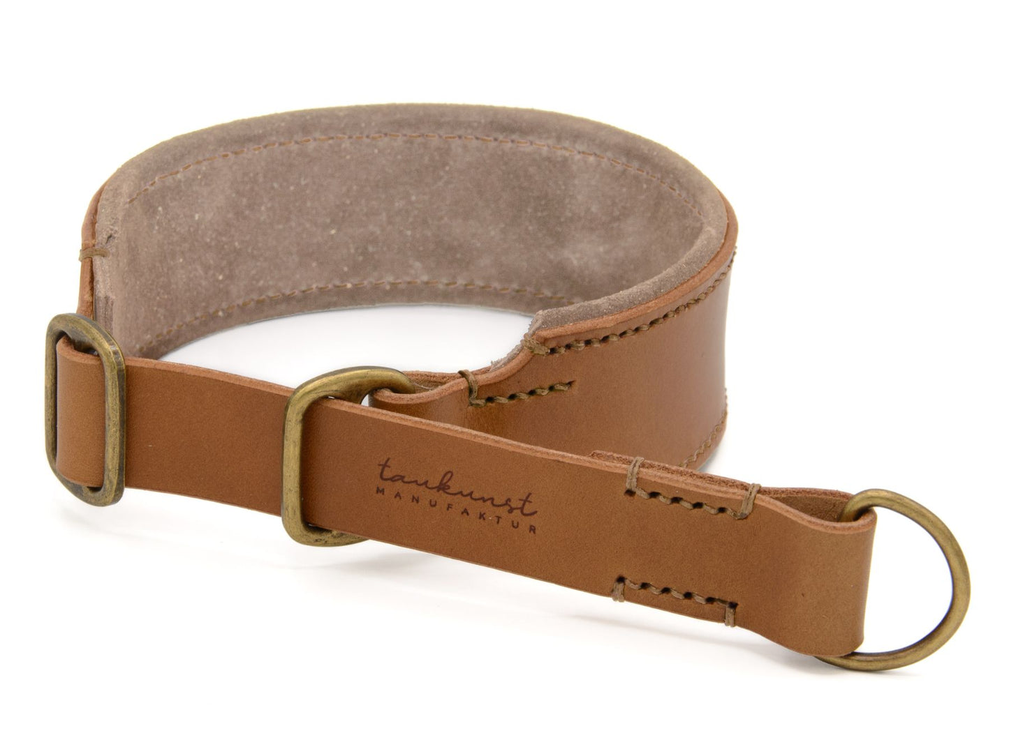 Zugstopp-Lederhalsband 'Wildfang' Camel