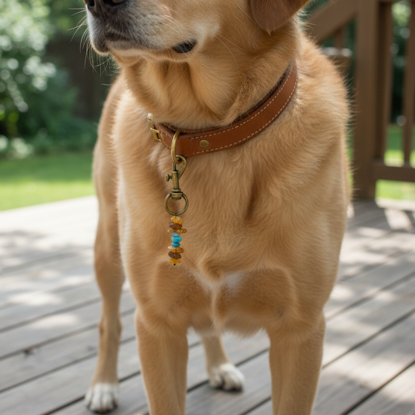Bernstein Anhänger Apatit Hund Shooting