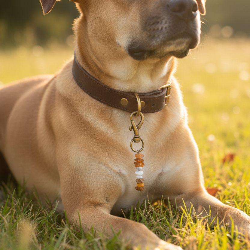 Bernstein Anhänger Magnesit Hund Shooting