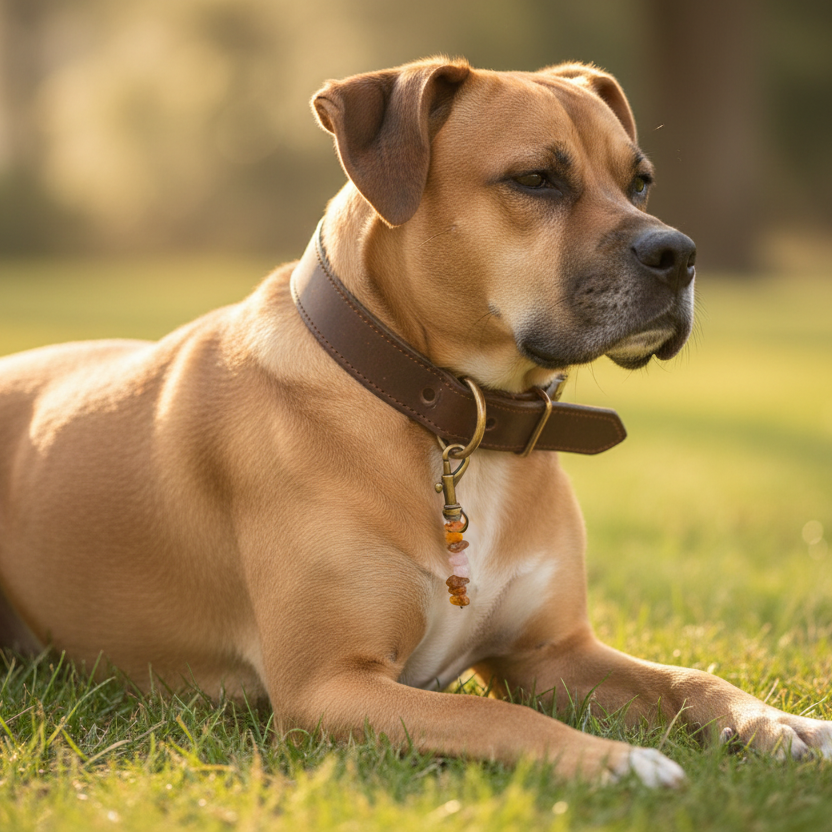 Bernstein Anhänger Rosenquarz Hund Shooting