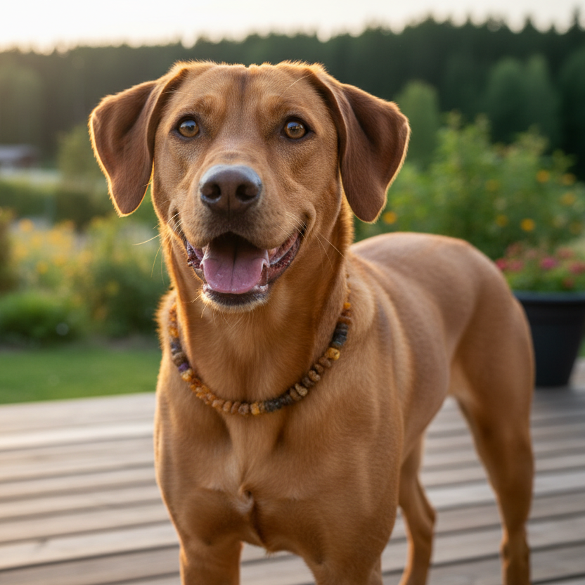 Bernsteinkette Hund Fluorit Shooting