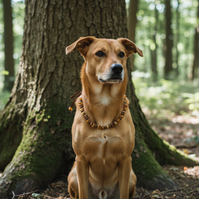 Bernsteinkette Hund Kokos Verstellbar Shooting
