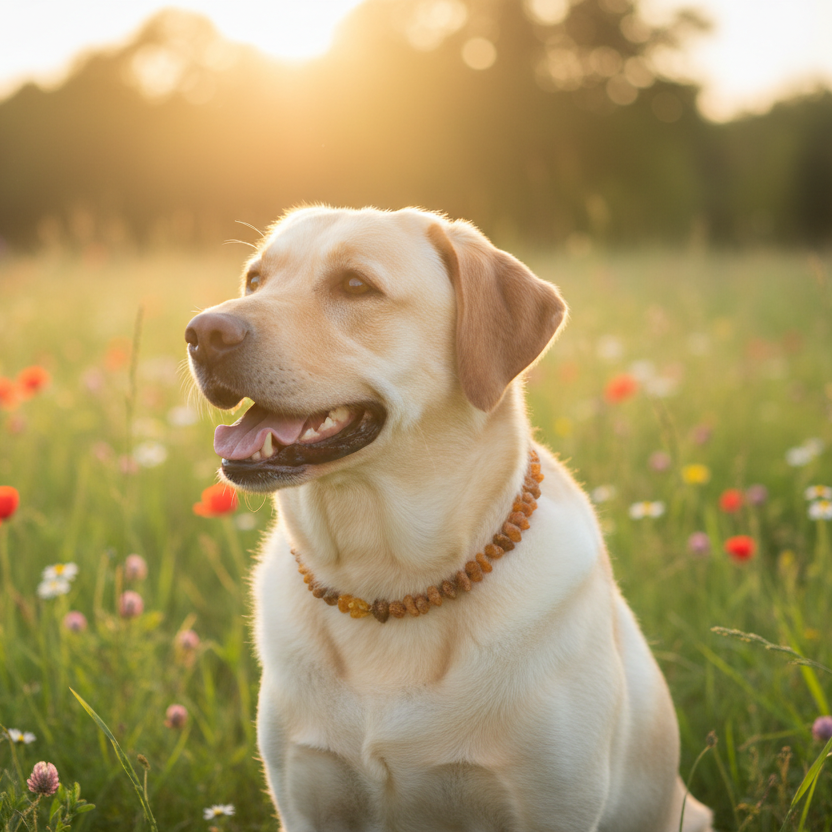 Bernsteinkette Hund Natur Shooting