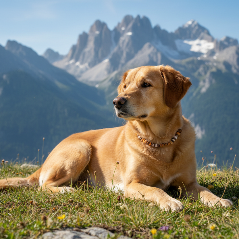 Bernsteinkette Hund Rosenquarz Shooting