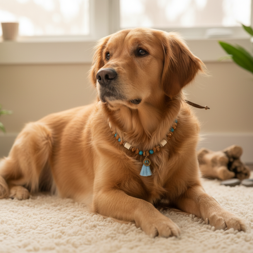 Bernsteinkette Rosari Azur Hund Verstellbar Shooting