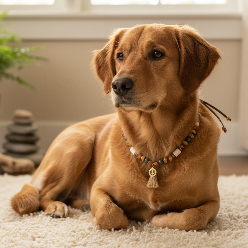 Bernsteinkette Rosari Moosgrün Hund Verstellbar Shooting