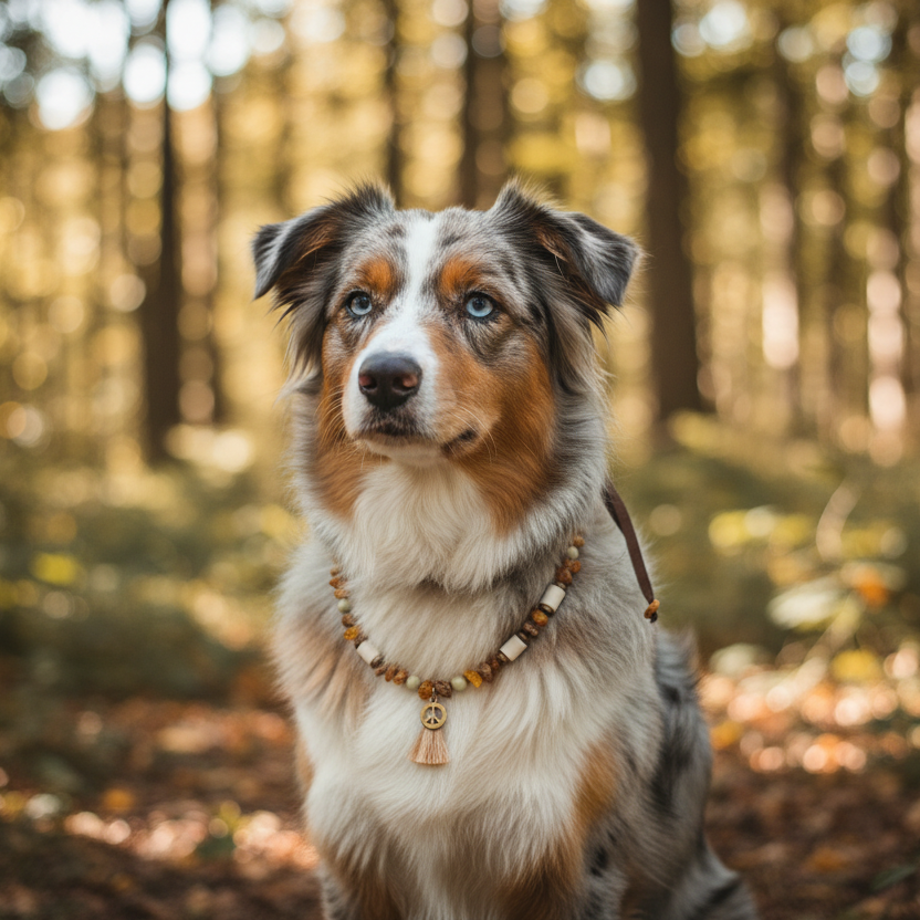Bernsteinkette Rosari Pastellgrün Hund Verstellbar Shooting