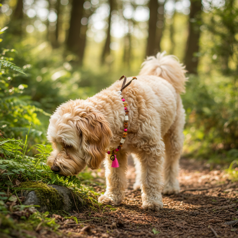 Bernsteinkette Rosari Pink Hund Verstellbar Shooting