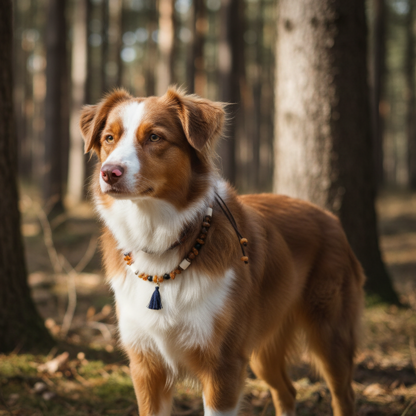 Bernsteinkette Rosari Schwarz Hund Verstellbar Shooting