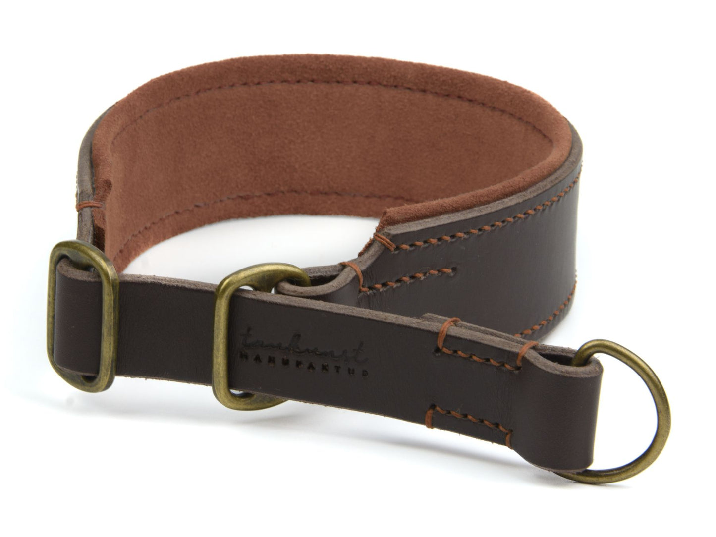 Zugstopp-Lederhalsband 'Wildfang' Dunkelbraun