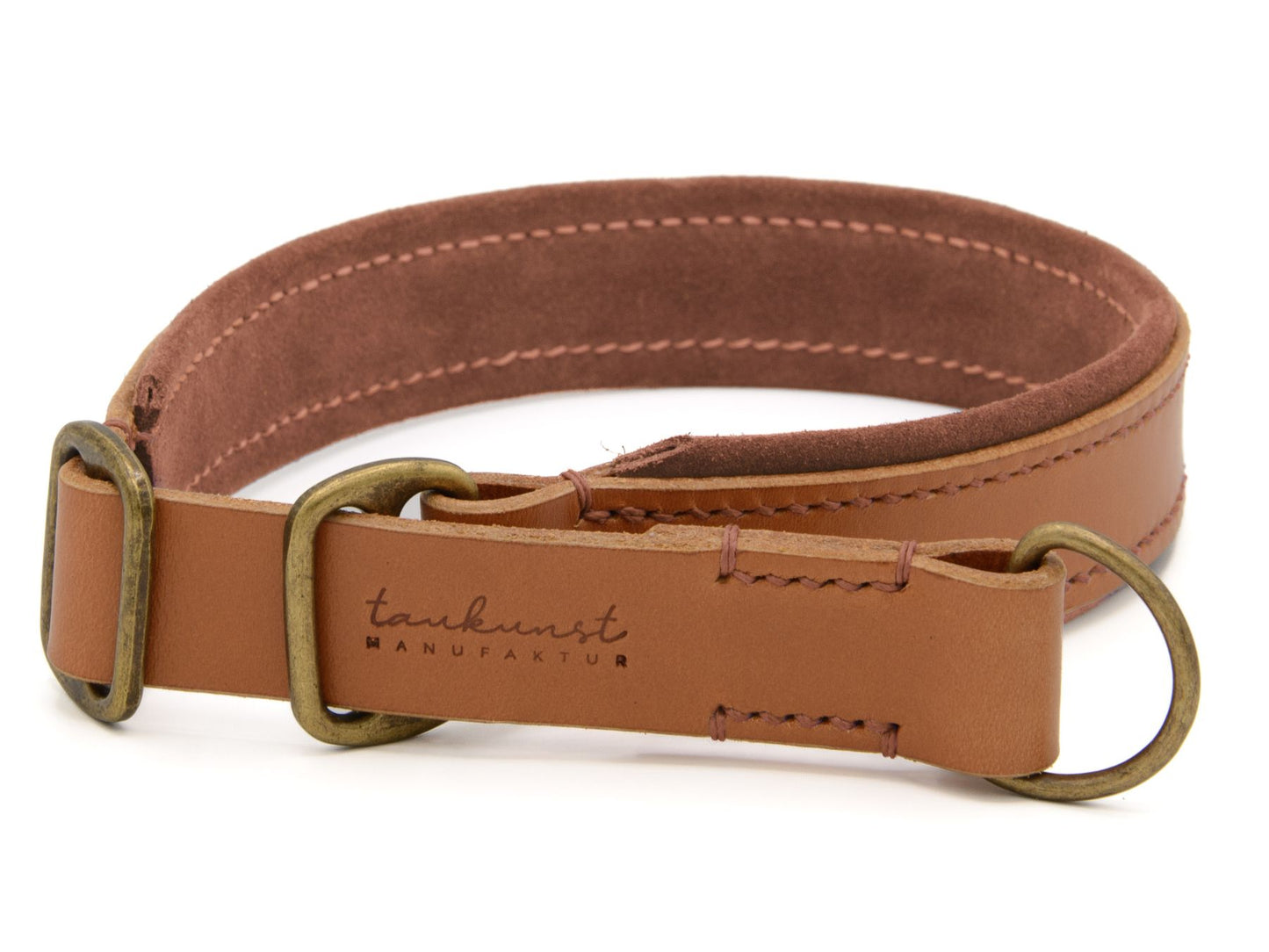 Zugstopp-Lederhalsband 'Wildfang' Cognac