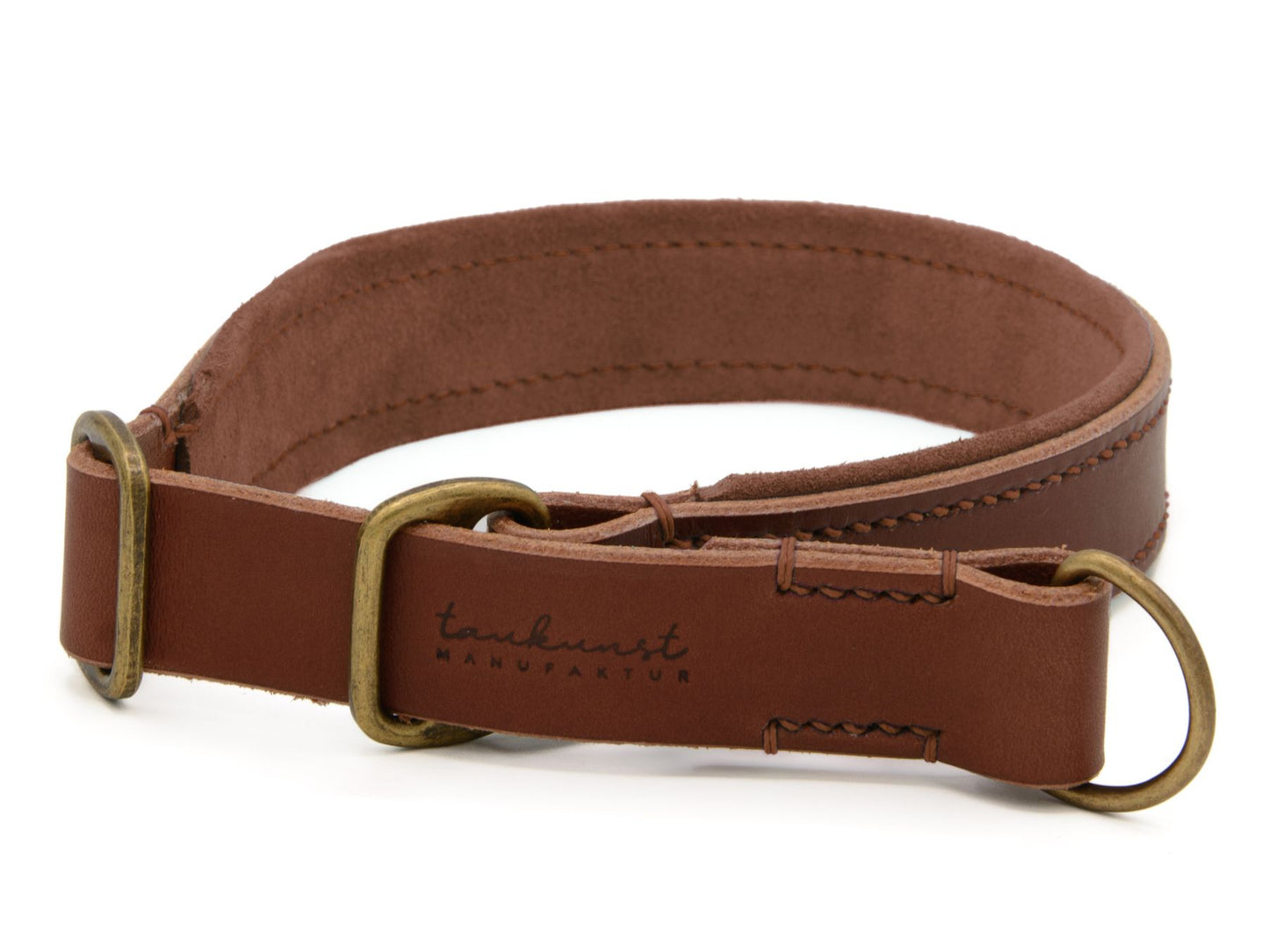 Zugstopp-Lederhalsband 'Wildfang' Braun