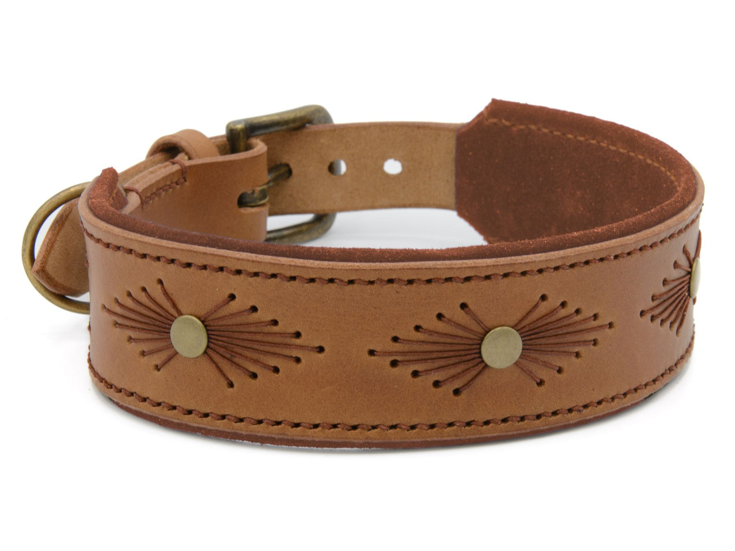Lederhalsband 'Woodstock' Camel