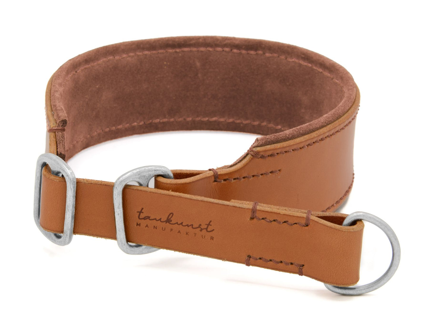 Zugstopp-Lederhalsband 'Wildfang' Cognac