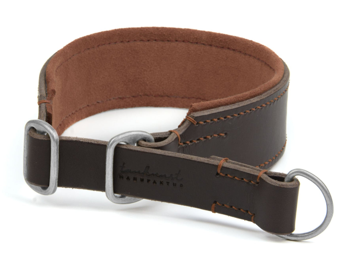 Zugstopp-Lederhalsband 'Wildfang' Dunkelbraun