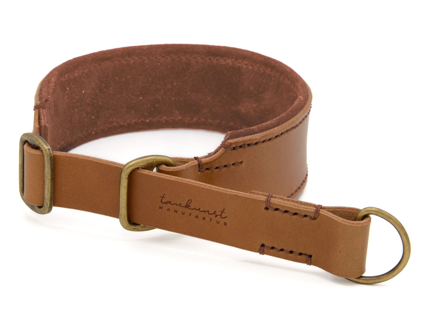 Zugstopp-Lederhalsband 'Wildfang' Camel