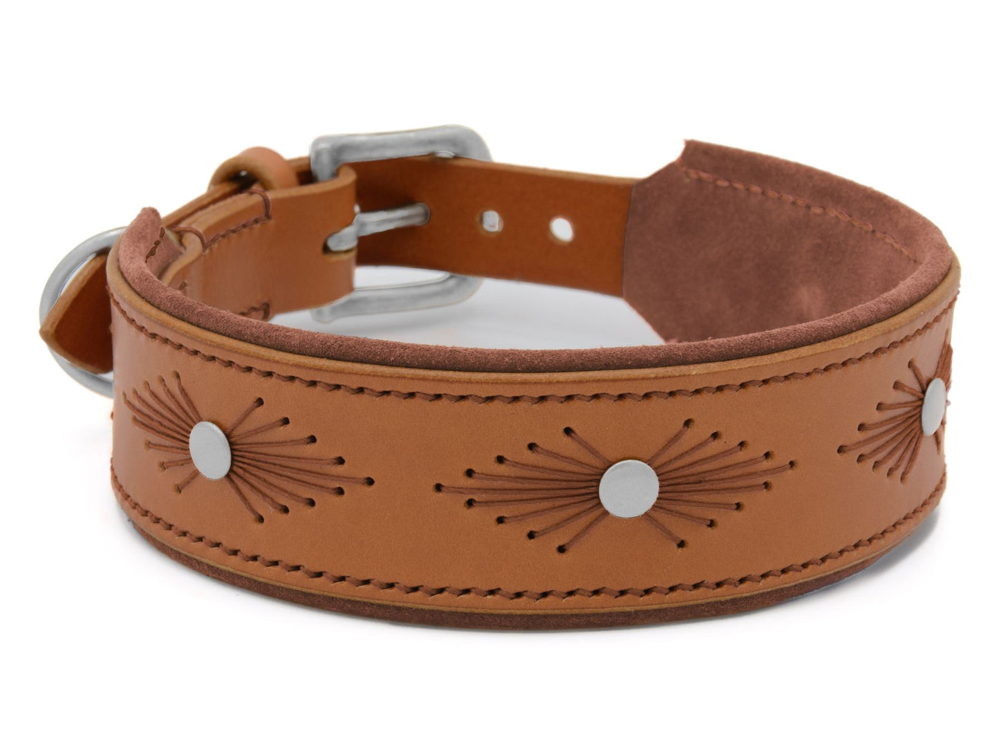 Lederhalsband 'Woodstock' Cognac