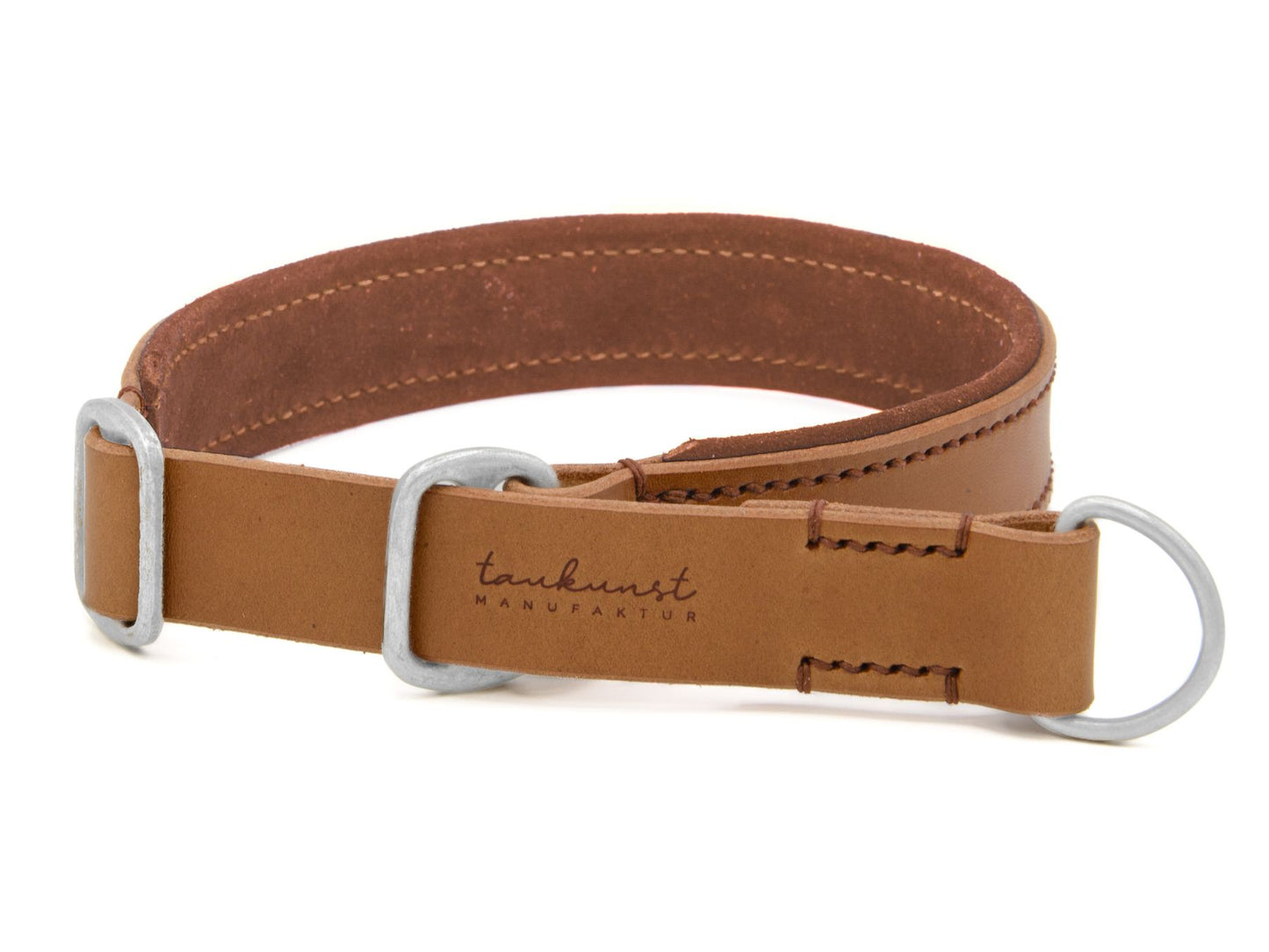 Zugstopp-Lederhalsband 'Wildfang' Camel