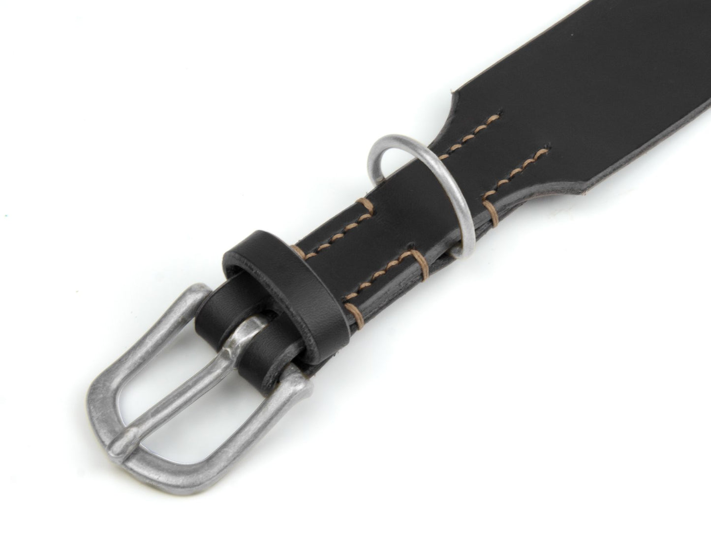 Lederhalsband 'Waldgeist' Schwarz