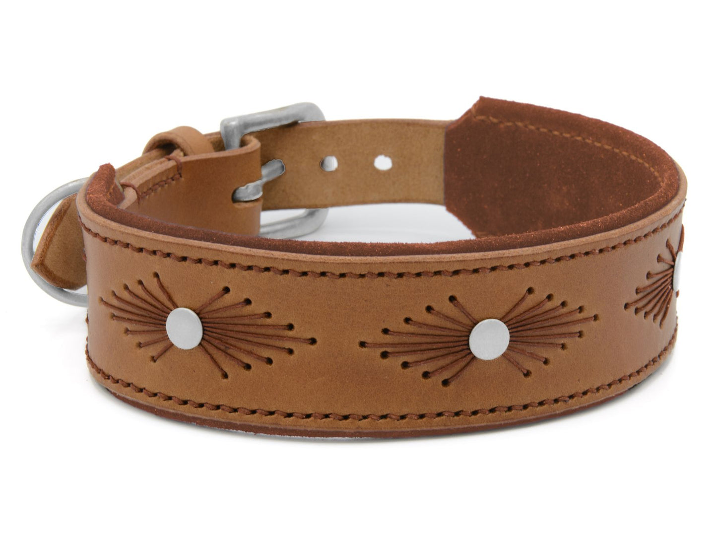 Lederhalsband 'Woodstock' Camel