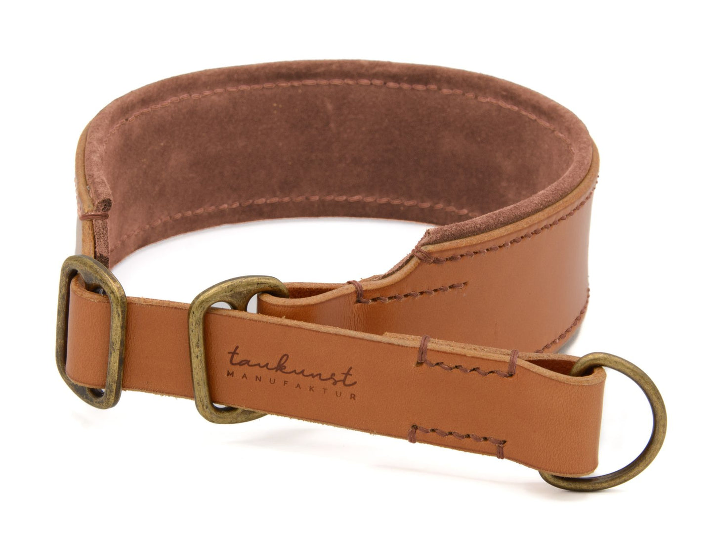 Zugstopp-Lederhalsband 'Wildfang' Cognac