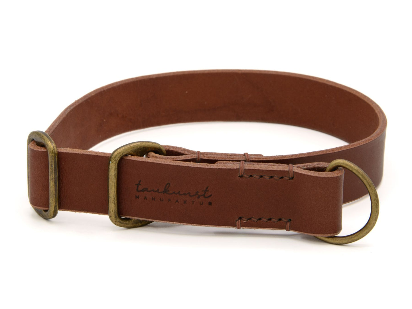 Zugstopp-Lederhalsband 'Waldgeist' Braun