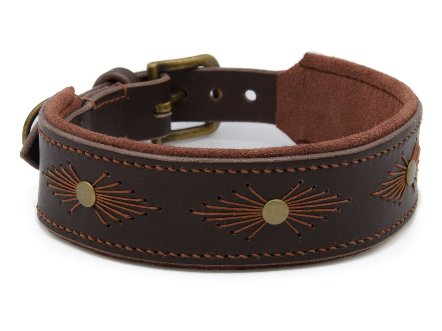 Lederhalsband 'Woodstock' Dunkelbraun