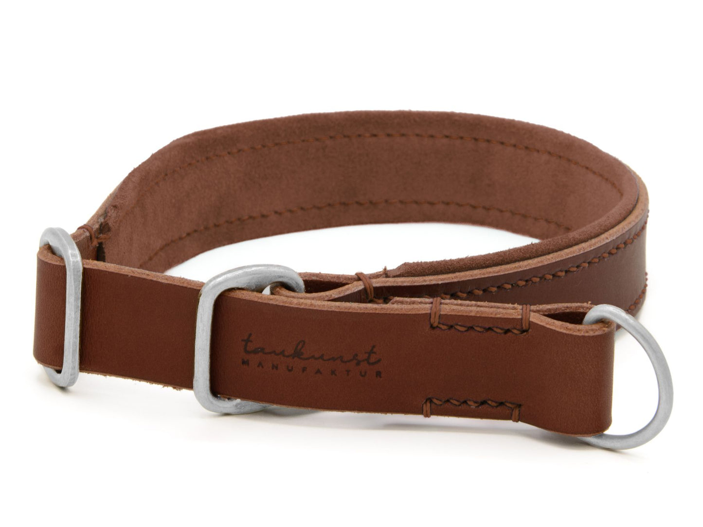 Zugstopp-Lederhalsband 'Wildfang' Braun