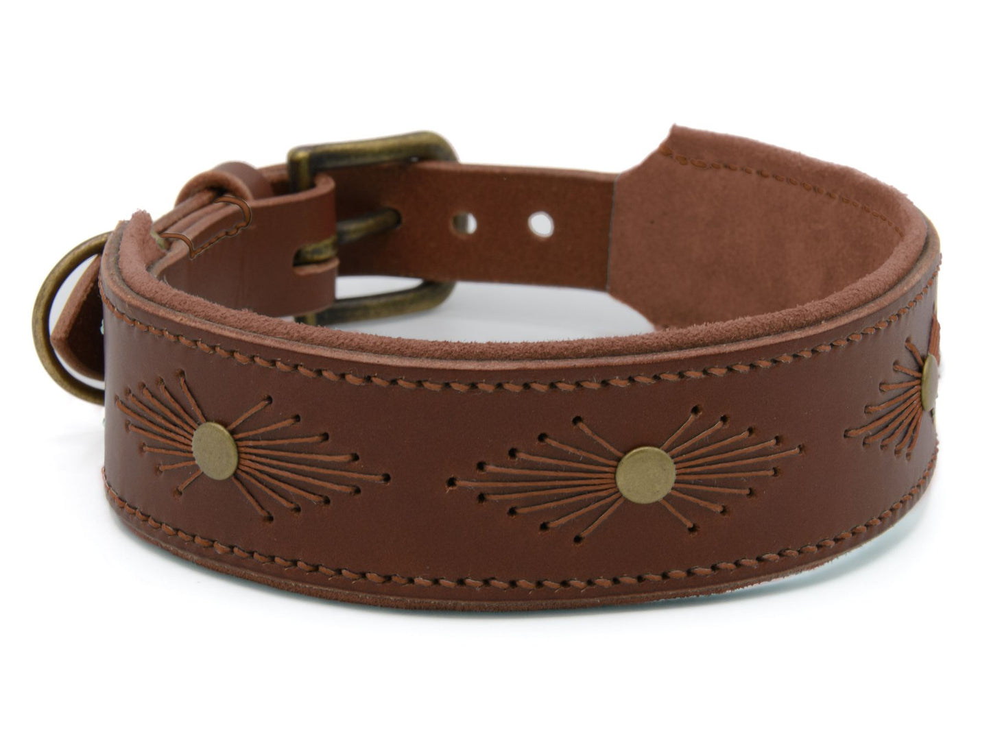 Lederhalsband 'Woodstock' Braun