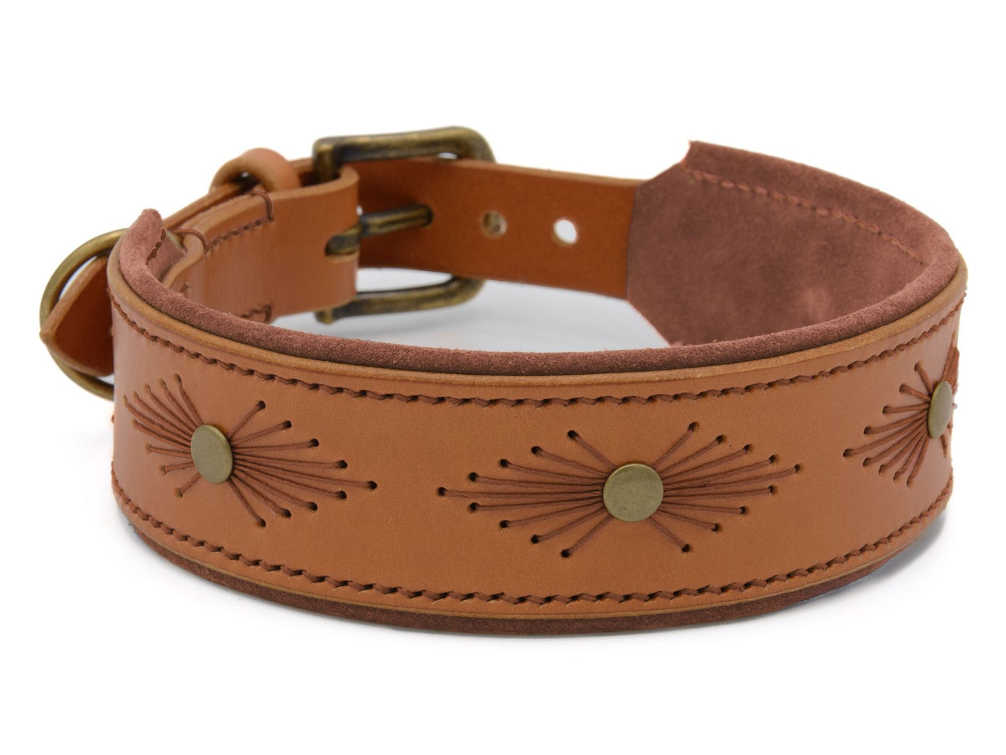 Lederhalsband 'Woodstock' Cognac