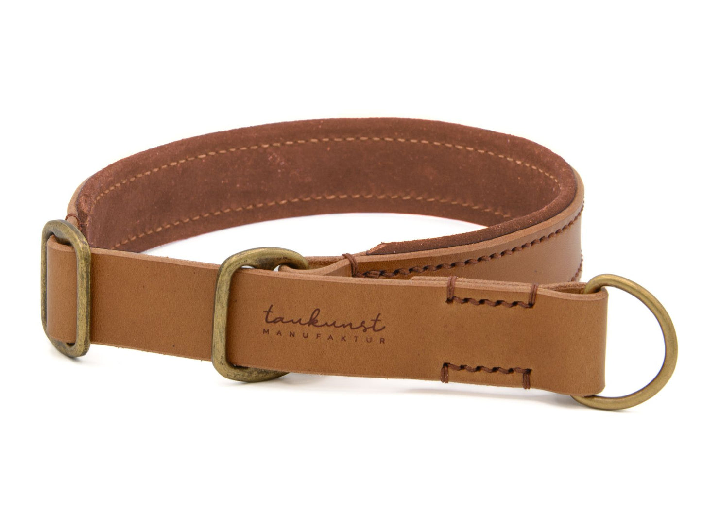 Zugstopp-Lederhalsband 'Wildfang' Camel