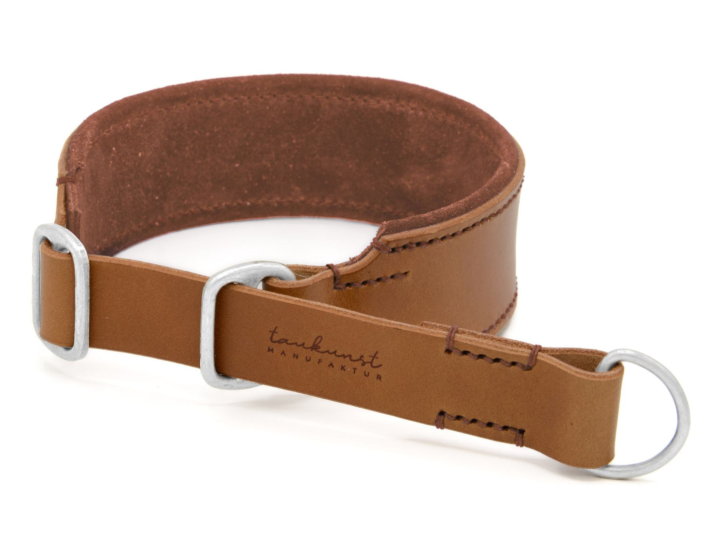 Zugstopp-Lederhalsband 'Wildfang' Camel