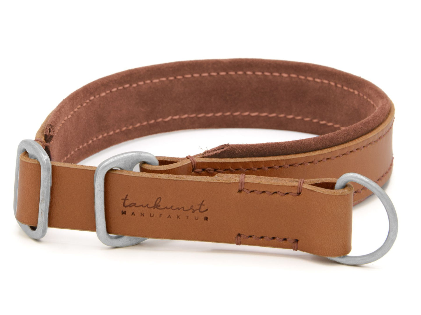 Zugstopp-Lederhalsband 'Wildfang' Cognac