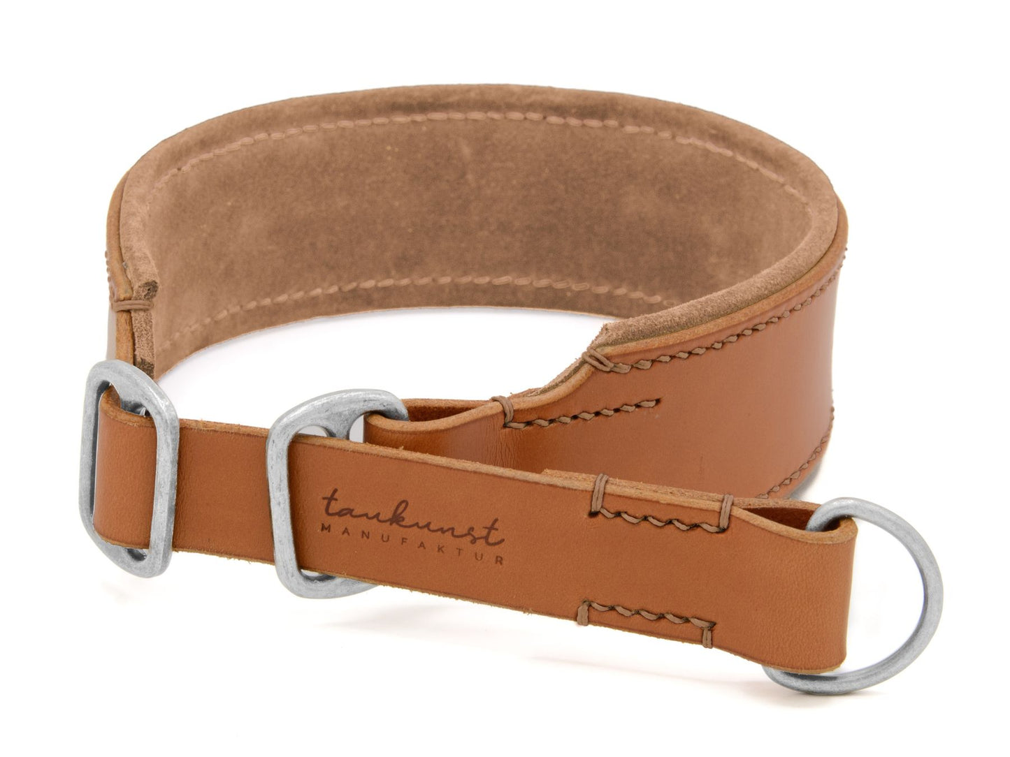 Zugstopp-Lederhalsband 'Wildfang' Cognac